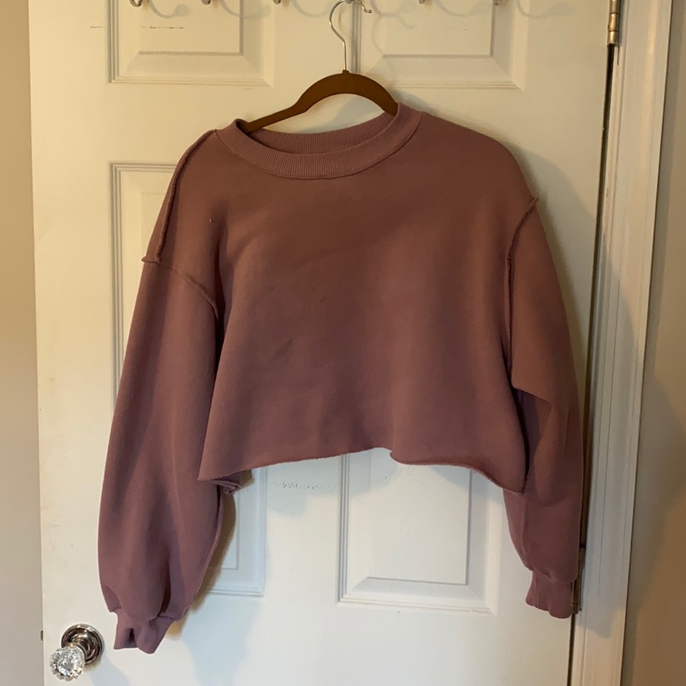 Purple cut off sweatshirt